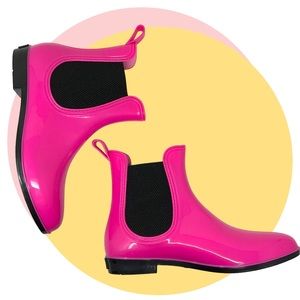 Seven7 Fuschia Hot Pink Rainboots - Booties - Never Worn - Like New - Size 11